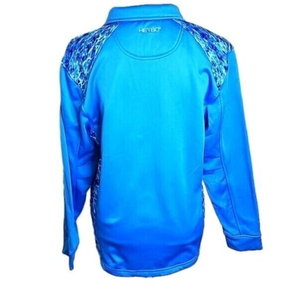 Heybo 1/4 zip Sweatshirt Outdoor Blue & Camo Fishing Men's Small - Picture 4 of 6